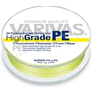 Шнур Varivas High Grade PE (жовтий) 150m #2.0/0.235 mm 26.1 lb