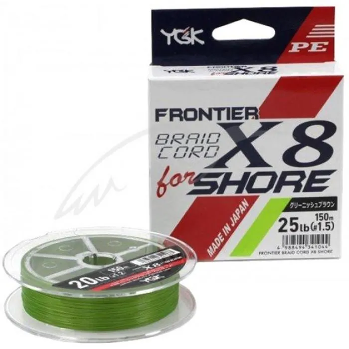 Шнур YGK Frontier Braid Cord X8 150m (зелений) #0.8/0.148 mm 14lb/6.3 kg