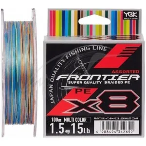 Шнур YGK Frontier X8 100m (мультіколор) #1.2/0.185mm 12lb/5.4kg