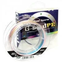 Шнур YGK G-Soul PE 5 Colors 200m # 0.6 / 0.128mm 8lb