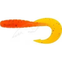 Силікон FishUP Mighty Grub 3.5" #049 - Pumpkin Orange/Black (7 шт/уп)