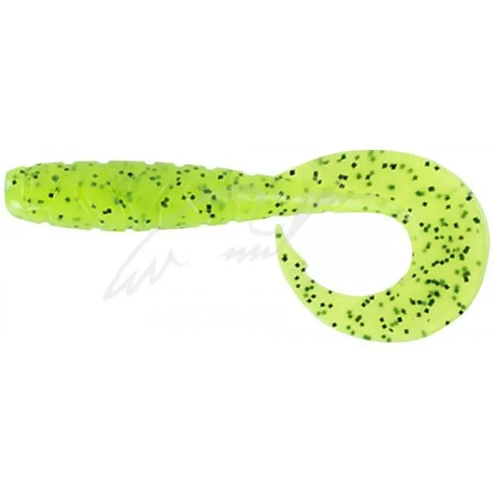 Силікон FishUP Mighty Grub 3.5" #055 - Chartreuse/Black (7 шт/уп)