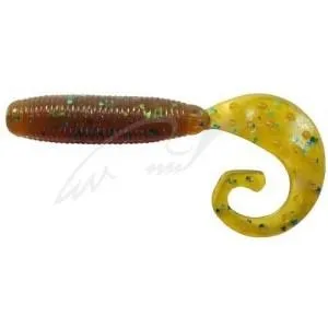 Силикон Reins FAT G-TAIL GRUB 4" 565 Motor Oil Green Flake (10 шт/уп.)