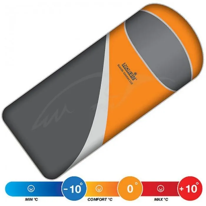 Спальный мешок Norfin Scandic Comfort 350 NS 0°- (-10°) / 220х80см / NS R ц:оранжево-серый