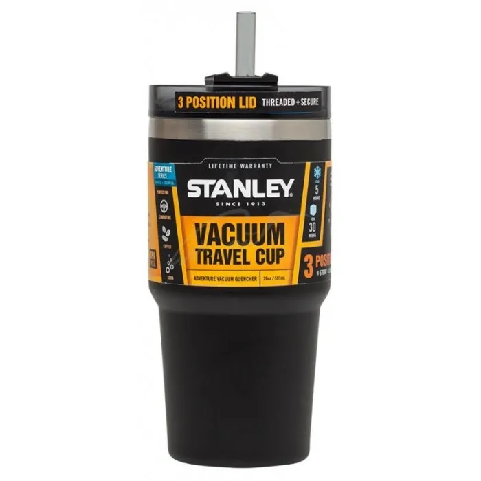 Термокружка Stanley Vacuum Quencher 0.6 л (з трубочкою) ц:чорний