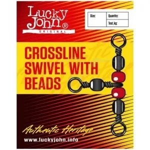 Вертлюжок Lucky John Crosline With Swivel Beads №10 15кг (7 шт/уп)