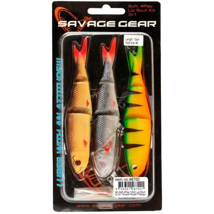 Воблер Savage Gear Soft 4Play 130mm Lip Scull kit 3+1 Roach/ Rudd/ Firetiger