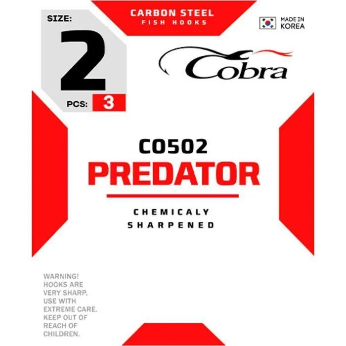 Крючки офсетные Cobra Predator CO502-002 3шт.
