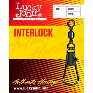 Вертлюжок с застежкой Lucky John Interlock 014 10шт