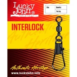 Вертлюжок с застежкой Lucky John Interlock 016 10шт