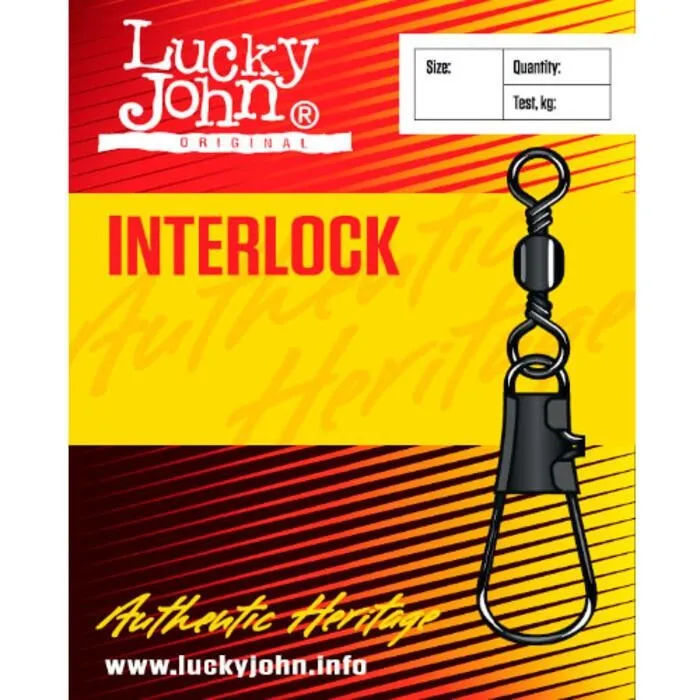 Вертлюжок с застежкой Lucky John Interlock 001 5шт
