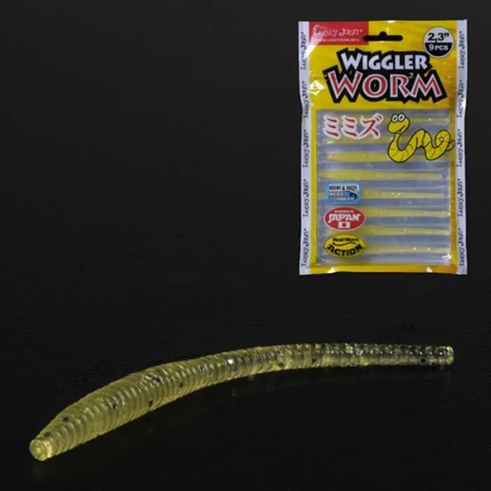 Слаги 2,3" съедобные искусственные Lucky John PS WIGGLER WORM 140153-071