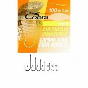 Крючки Cobra ROUND сер.100N разм.002 10шт